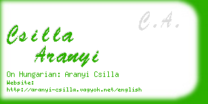 csilla aranyi business card